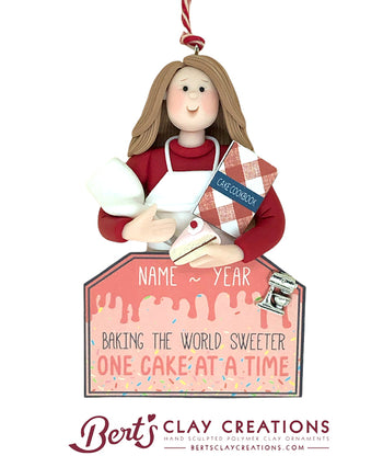 Cake Decorator Ornament - Bert's Clay Creations